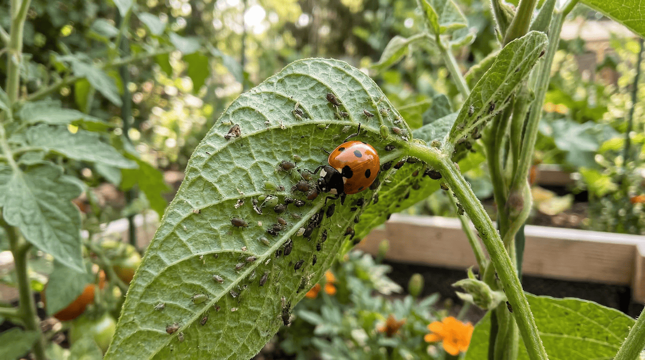 Identificar a presença dos pulgões cedo é fundamental para agir antes que a infestação se espalhe para outras plantas do jardim