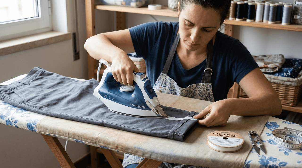 A aplicação desse material revolucionário ocorre através da fusão química entre as fibras do tecido e o polímero adesivo presente na fita especial de alta aderência.