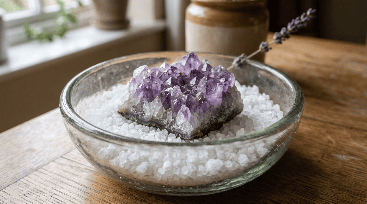 O acúmulo de poeira e resíduos biológicos pode criar uma barreira física que opaca a superfície do cristal