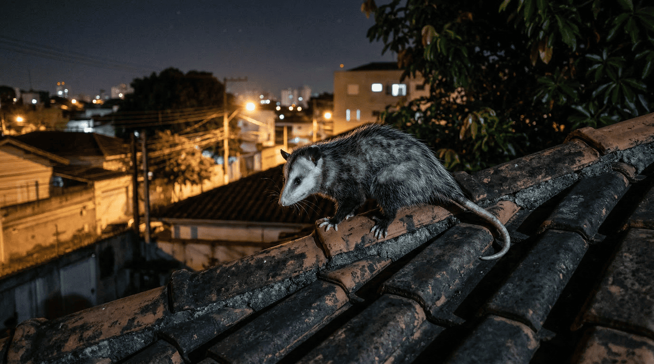 O gênero Didelphis, popularmente conhecido como gambá, possui hábitos noturnos e busca locais escuros e protegidos para estabelecer seu ninho durante o dia