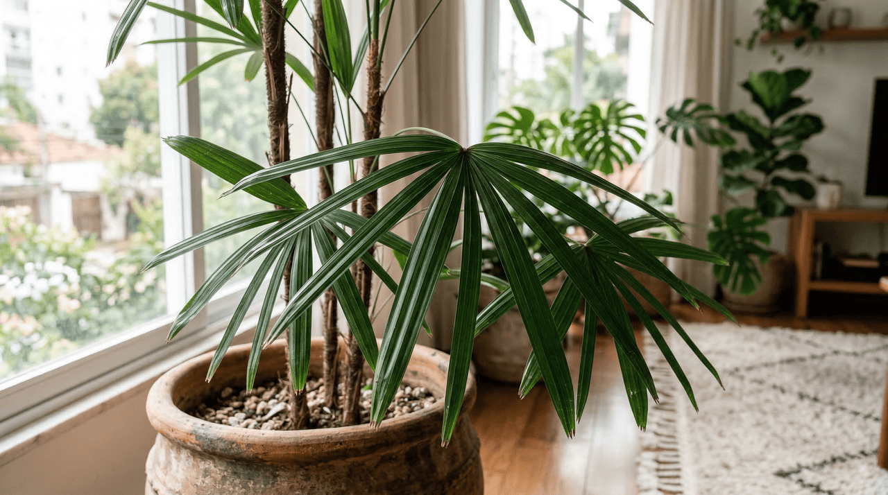 O cuidado com a ráfia em vaso é surpreendentemente simples para uma planta de porte tão imponente