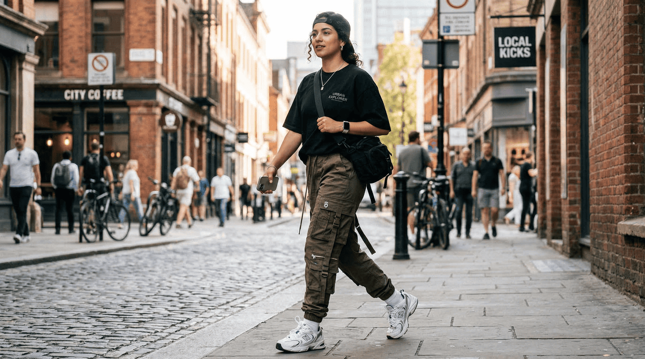As versões atuais das calças cargo se diferenciam pelo investimento em detalhes utilitários contemporâneos, que unem estética e praticidade