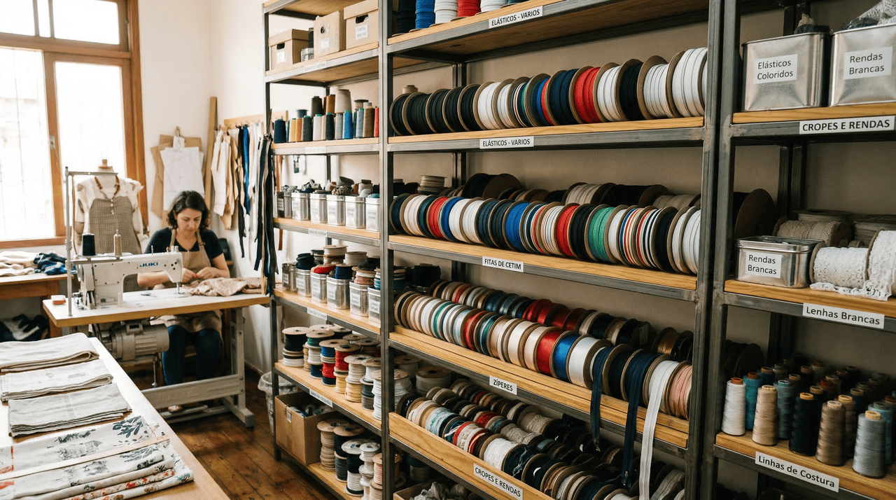 O custo dos aviamentos representa uma parcela significativa no orçamento de pequenos negócios de produção têxtil