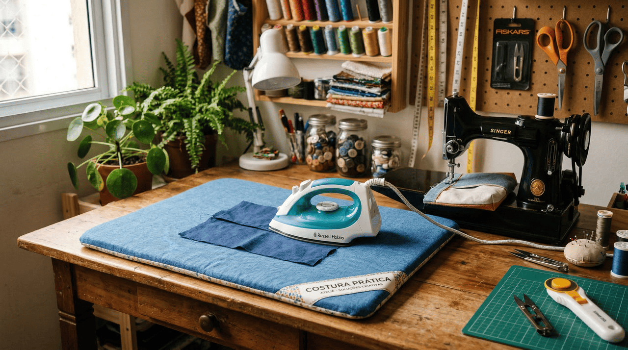 A tábua de passar convencional ocupa um espaço precioso que poderia ser utilizado para mesas de corte ou para o armazenamento de insumos diversos