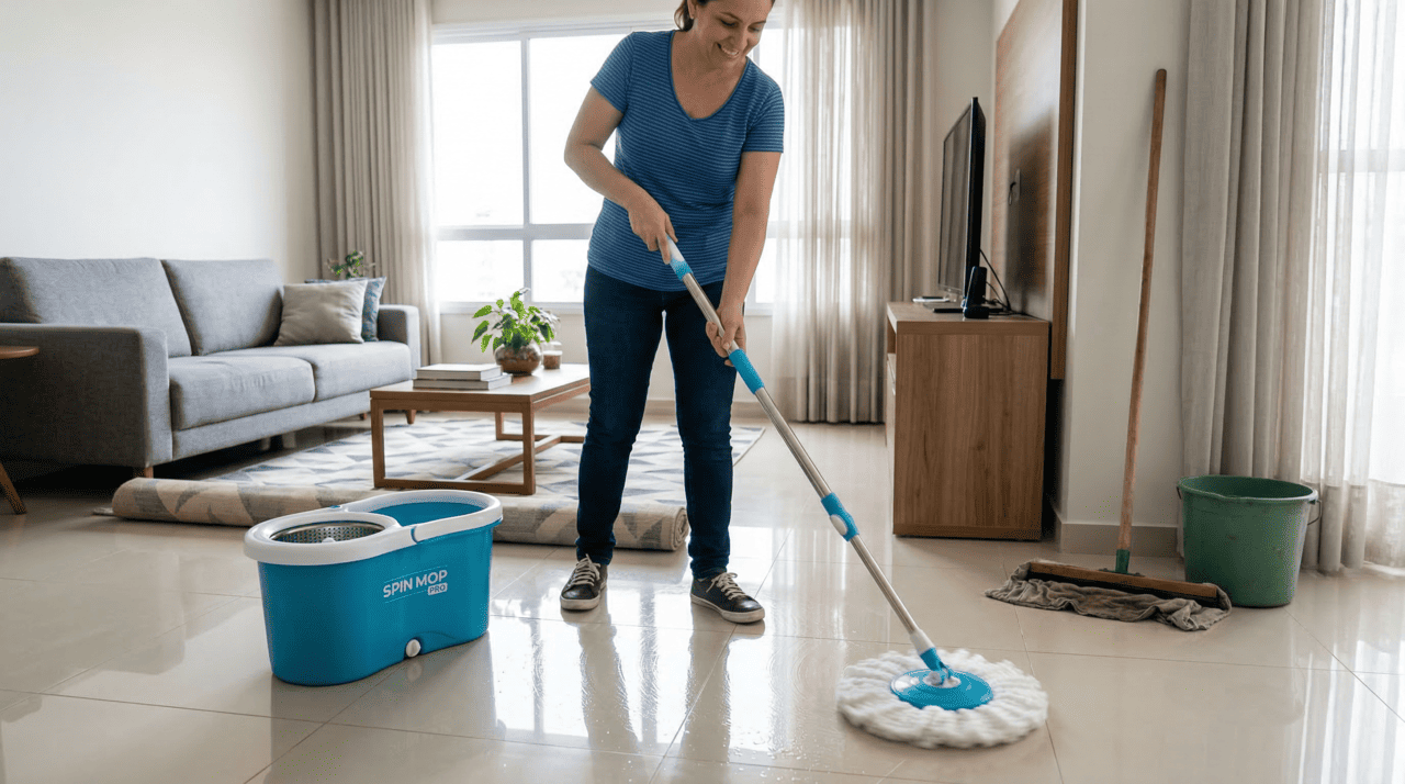 A utilização de ferramentas ultrapassadas como o rodo de madeira e o pano de chão exige um desgaste físico desnecessário que poderia ser evitado com o uso de tecnologia.