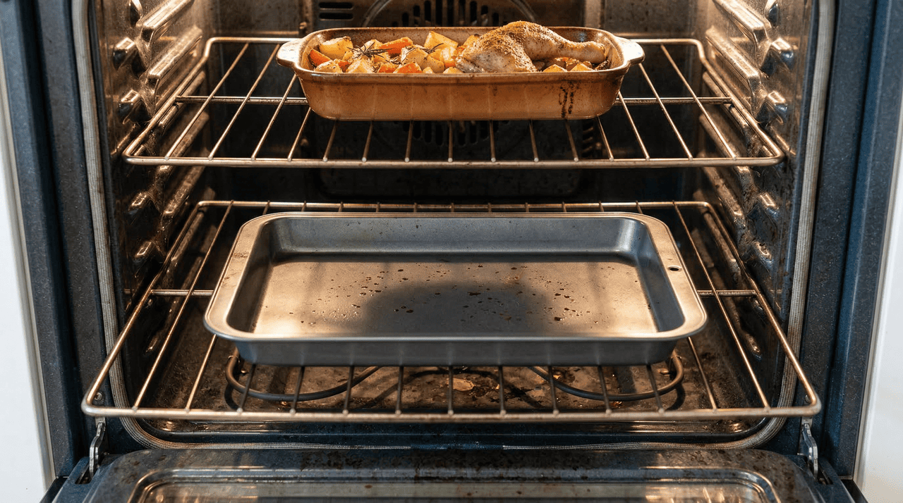 Mesmo em fornos mais modernos com resistências embutidas sob uma placa protetora, o risco não é eliminado por completo.