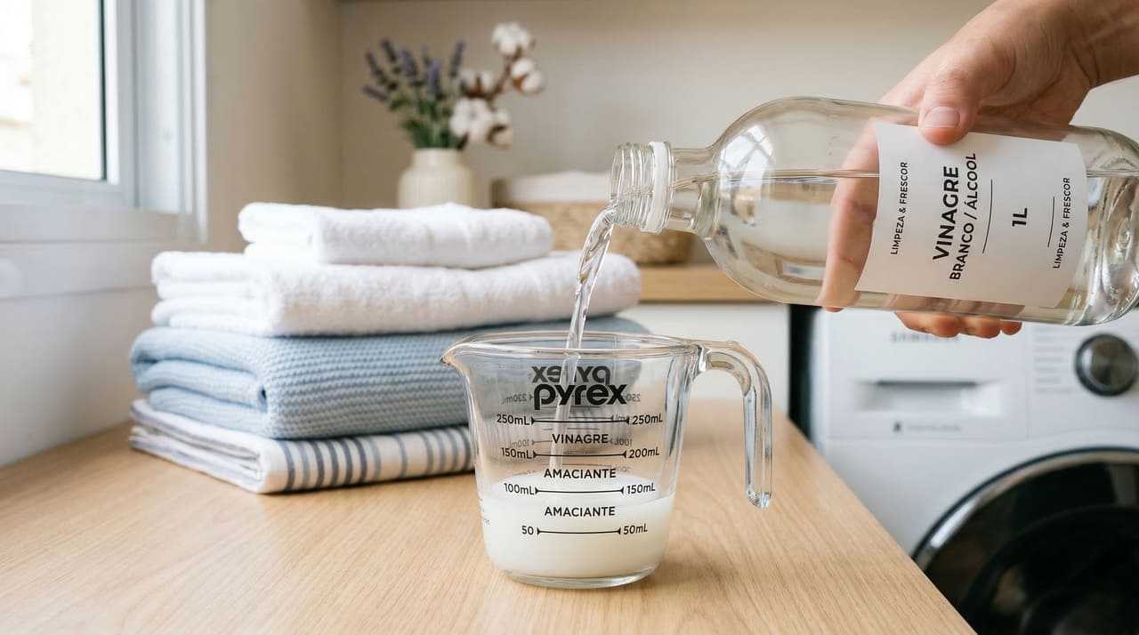 A técnica é extremamente simples e não exige nenhum produto especial além do vinagre branco comum encontrado em qualquer supermercado