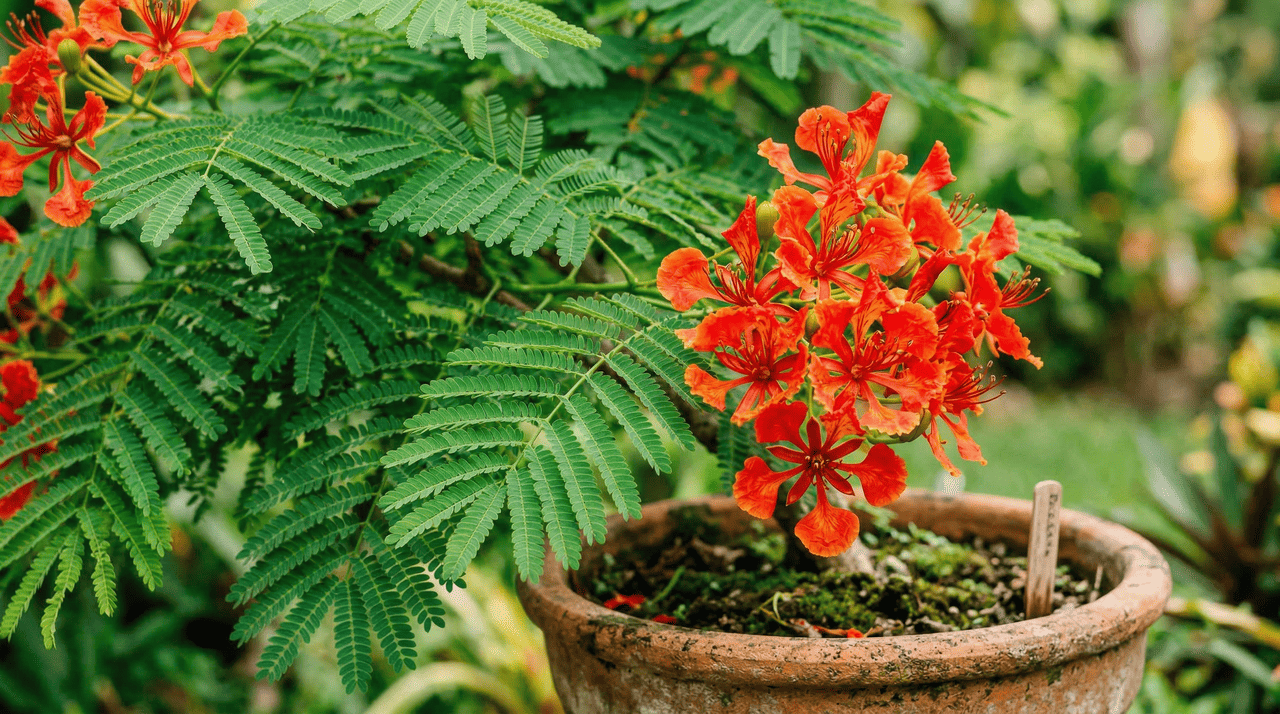 Cultivar o flamboyant dentro de casa exige algumas adaptações em relação ao cultivo ao ar livre