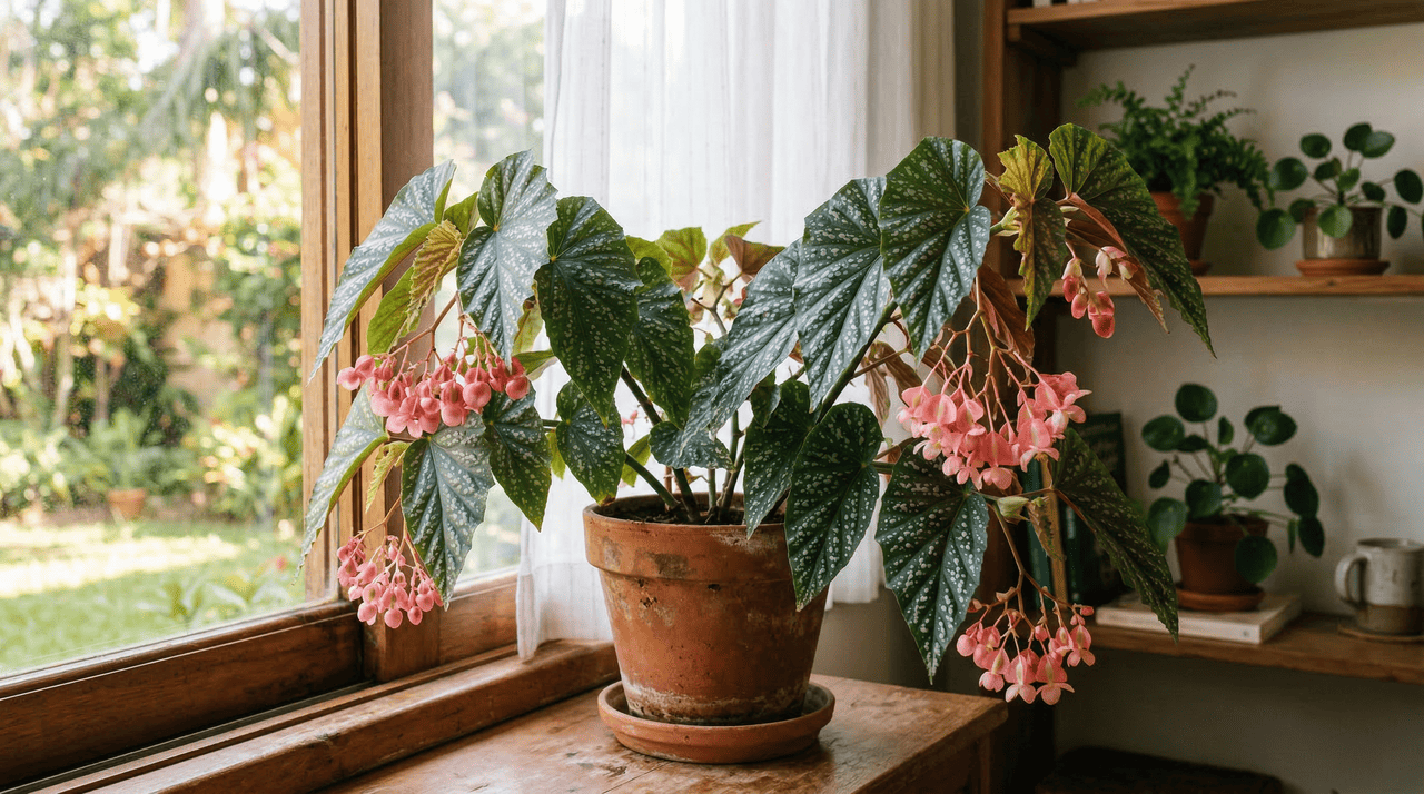 Um detalhe que diferencia jardineiros bem-sucedidos com begônias é a rega pela base.