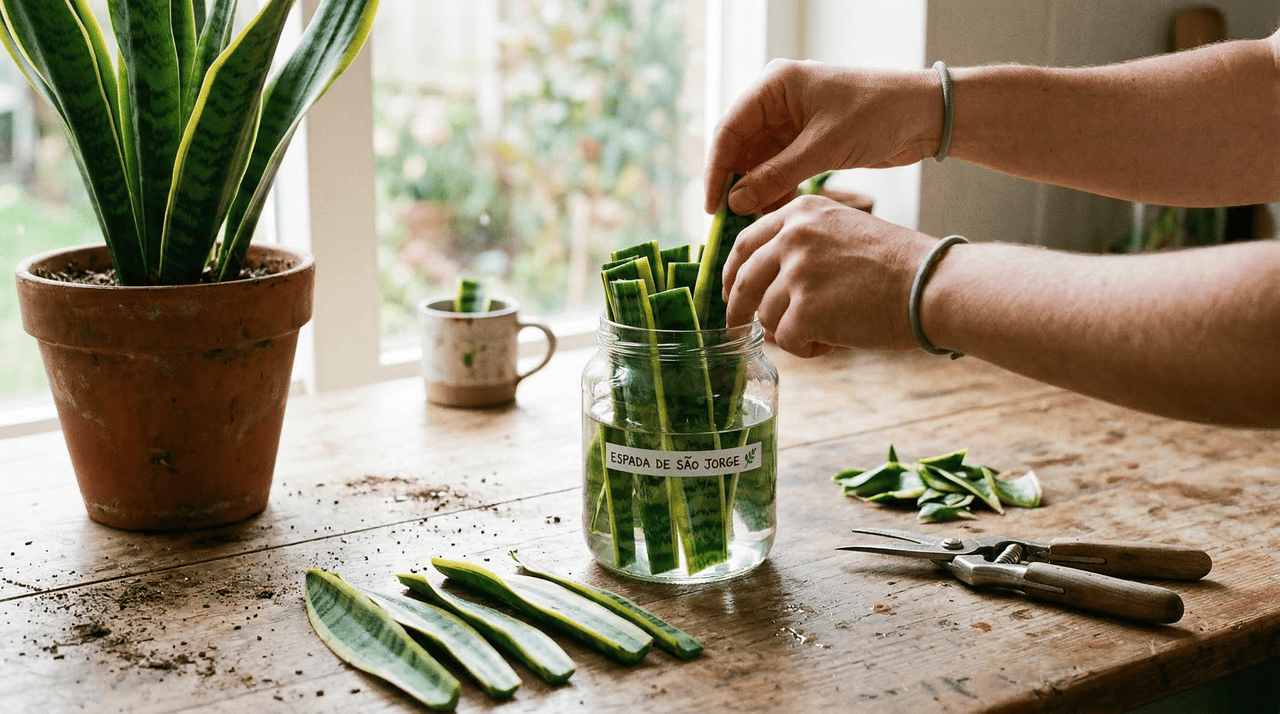 O período ideal para realizar a poda da espada de São Jorge é a primavera