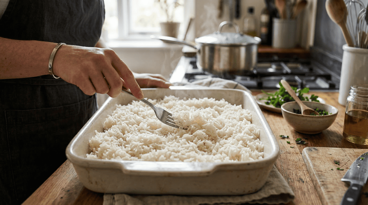 A prevenção do empedramento começa antes mesmo de o arroz ir ao fogo.
