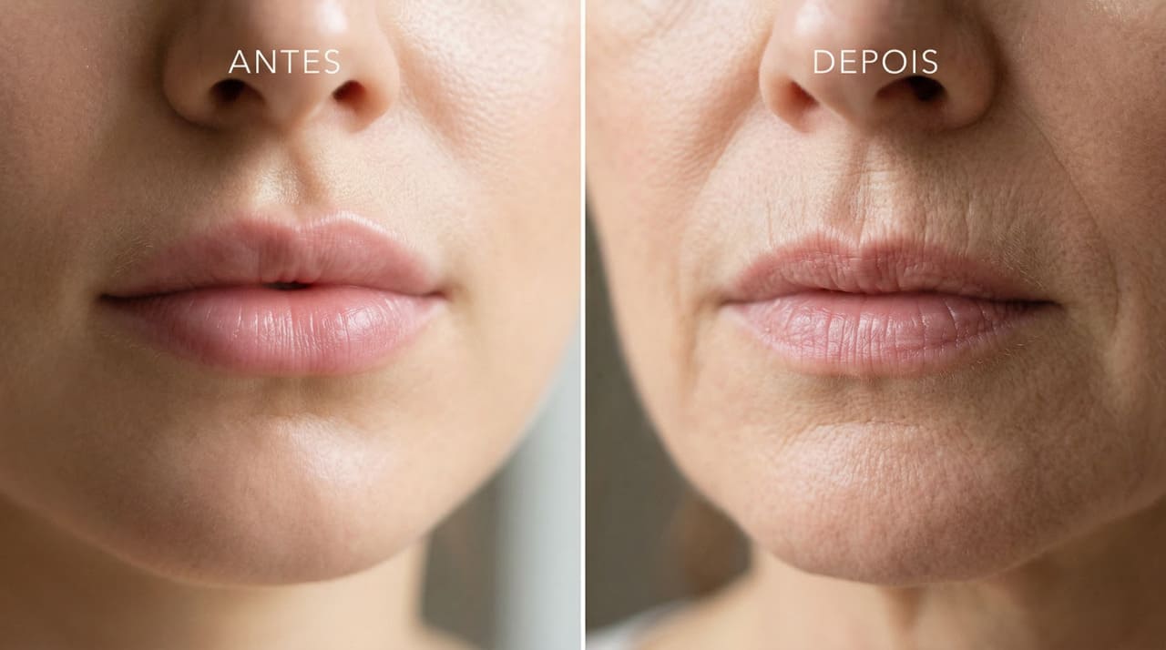 Embora a genética e o envelhecimento cronológico sejam os principais responsáveis pela perda de volume labial, hábitos cotidianos podem acelerar significativamente esse processo