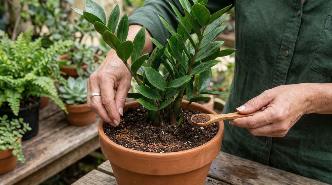 O momento da aplicação é tão importante quanto o adubo em si, e errar nesse ponto pode comprometer a saúde da zamioculcas em vez de ajudá-la.