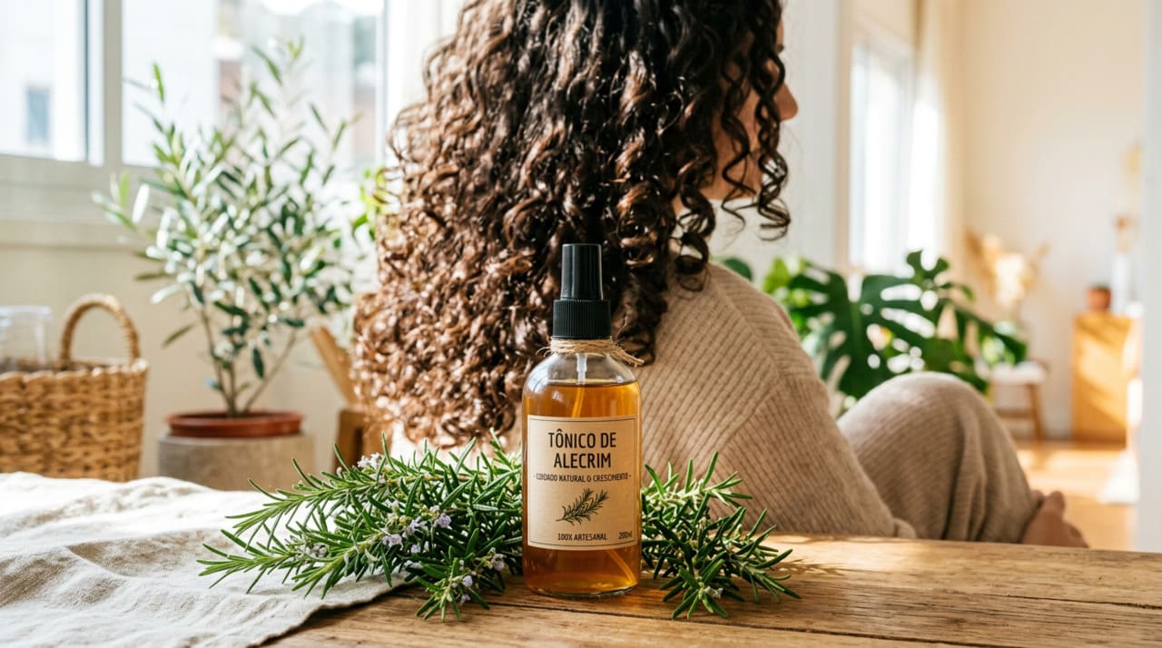 O tônico de alecrim é uma solução à base de água ou óleo, preparada com folhas de alecrim frescas ou secas em infusão ou maceração