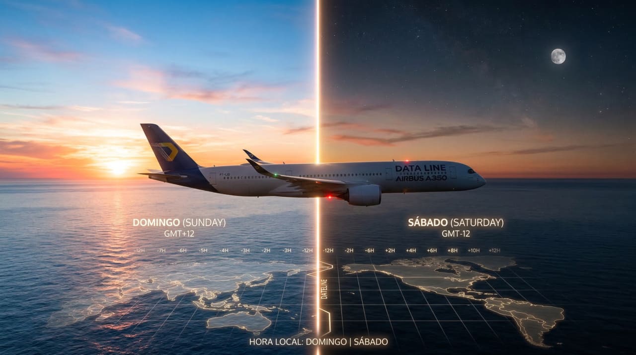 O avião que "viajou no tempo": partiu do Japão no sábado e chegou à Califórnia "na sexta-feira"