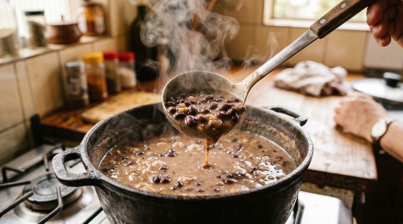O molho é a etapa mais importante para garantir um feijão macio sem depender da panela de pressão.