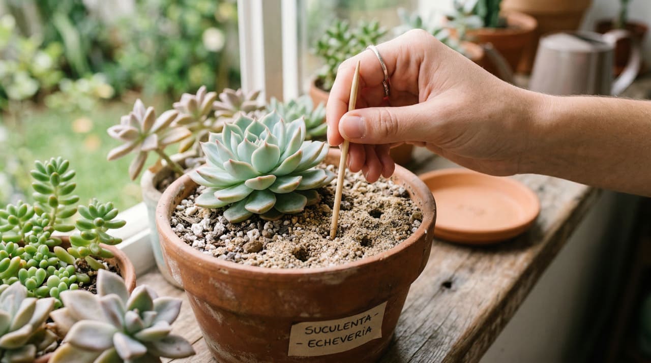 A rega profunda consiste em encharcar totalmente o substrato até que a água escorra pelos furos de drenagem do vaso