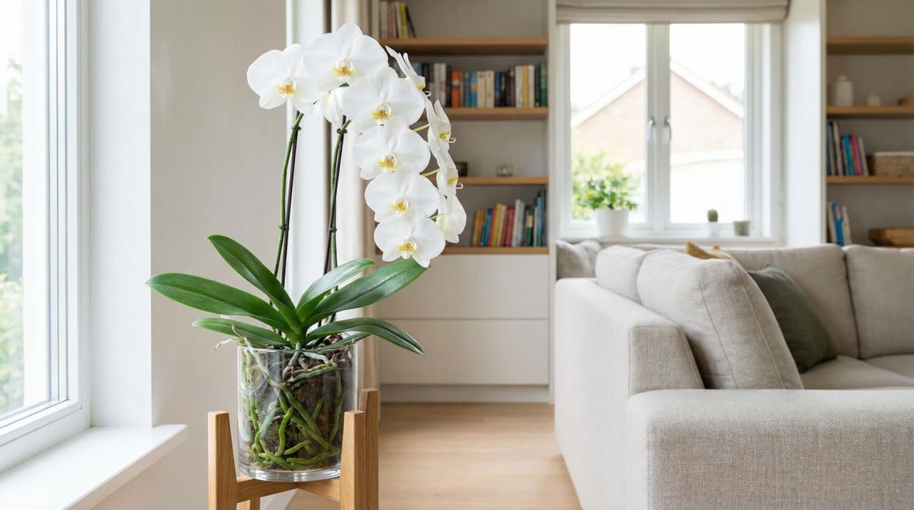 O desenho das folhas dessa espécie funciona como um funil natural que direciona qualquer gota para o ponto de crescimento central