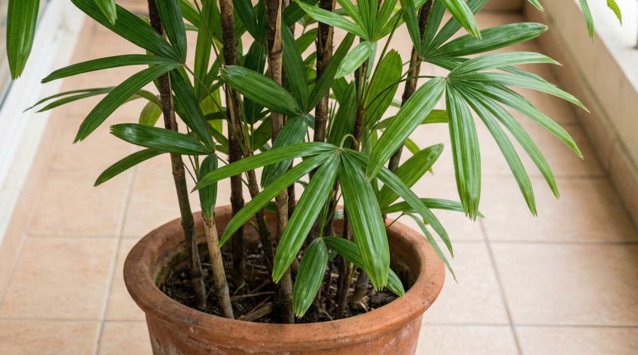 O sistema radicular da ráfis é a característica que a diferencia de todas as outras palmeiras populares na jardinagem brasileira