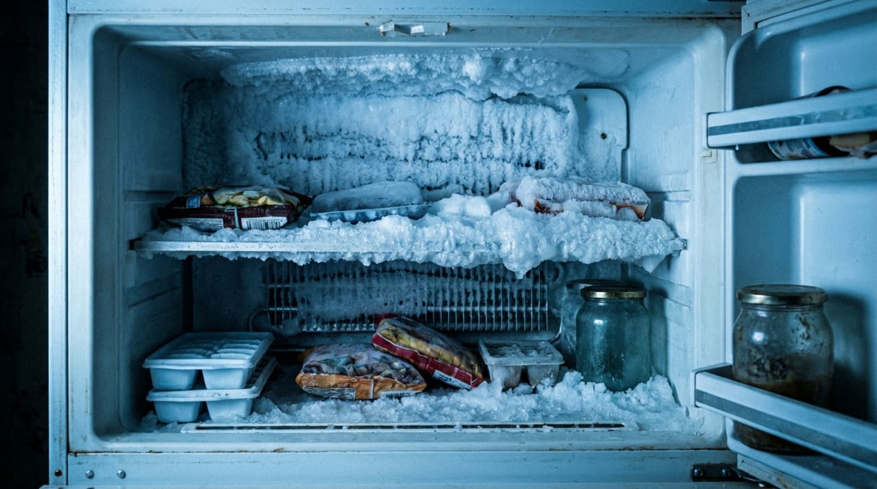 Quando a geladeira acumula gelo em excesso, especialmente em modelos frost free, isso sinaliza desvio no ciclo normal de degelo.