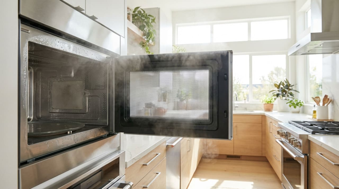 Manter o interior do micro-ondas seco e bem ventilado evita que o cheiro dos alimentos fique impregnado nas paredes internas