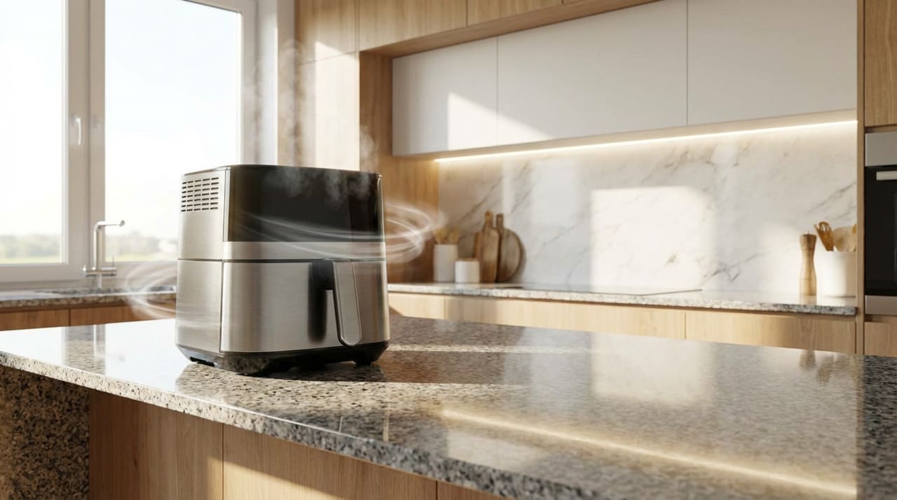 O erro mais frequente é encostar a air fryer diretamente em paredes, móveis ou superfícies sensíveis ao calor enquanto ela está ligada