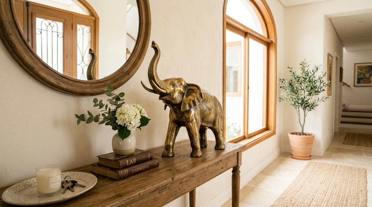 A escolha de objetos que remetem ao poder da natureza traz uma sensação imediata de segurança e estabilidade para o convívio familiar diário