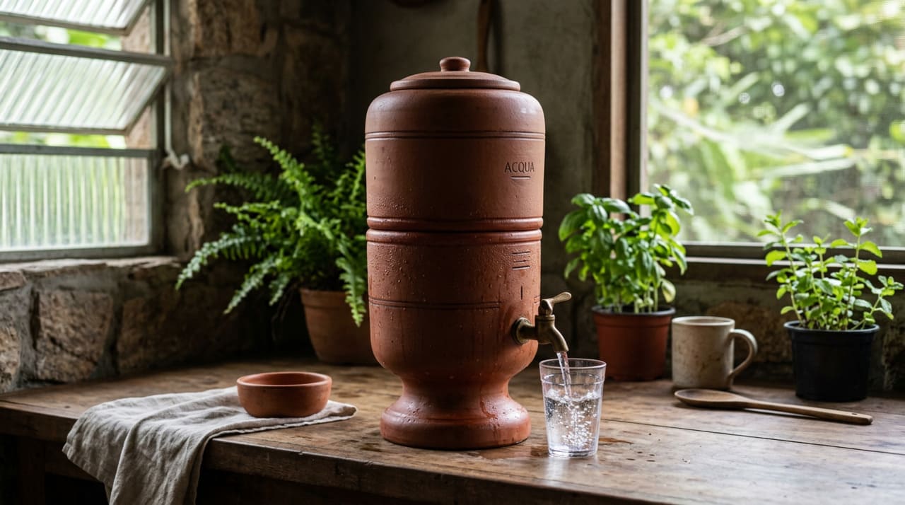 A argila é um material poroso que realiza uma troca térmica constante com o ar ao seu redor
