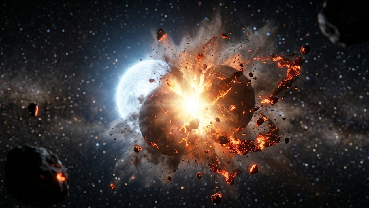 Descubra como o impacto de dois mundos massivos transforma nossa visão do cosmos e da formação planetária.