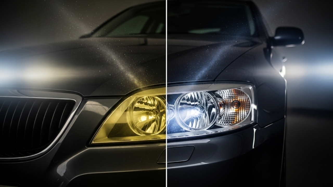 Recupere a visibilidade e a estética do seu carro com o polimento técnico de faróis.