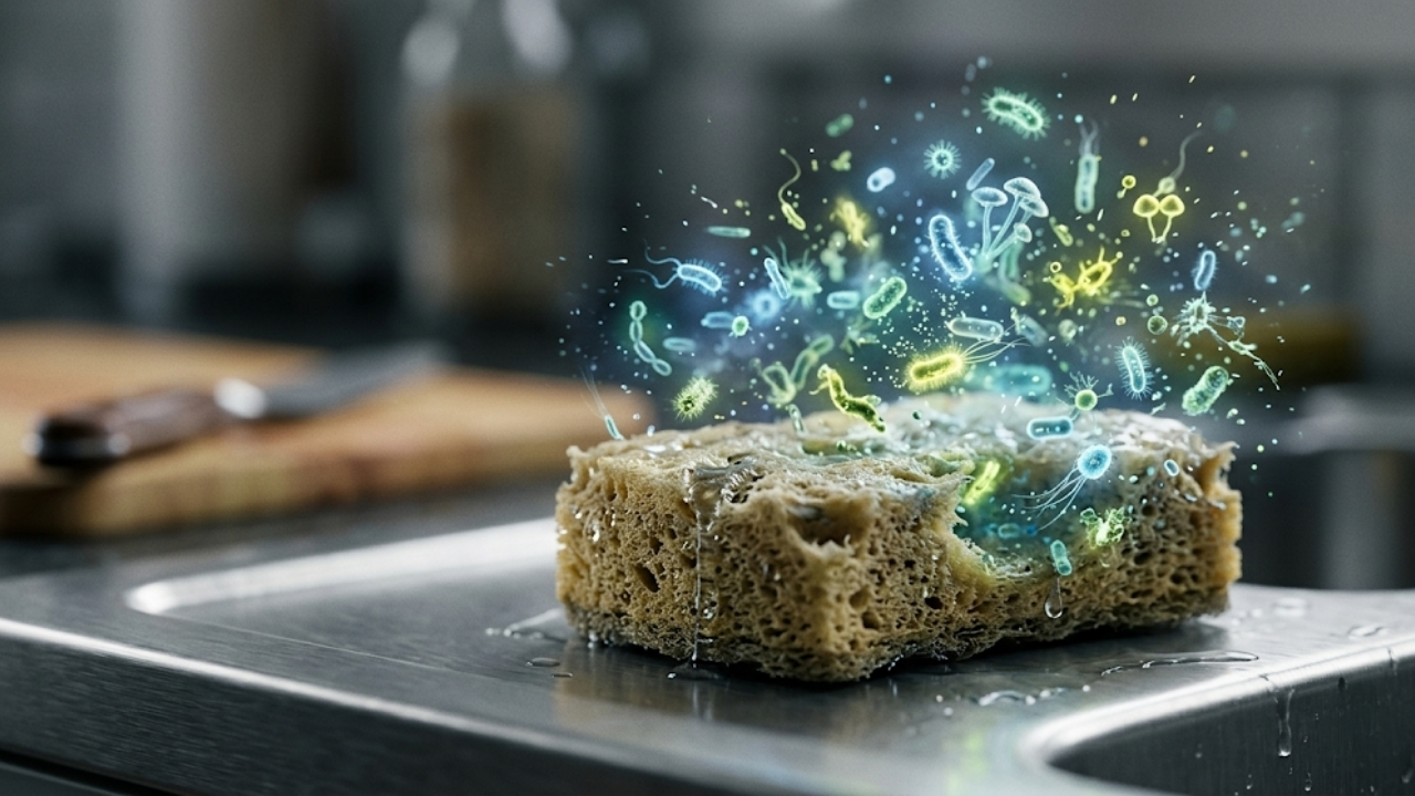 Descubra como sua esponja de cozinha pode abrigar doenças e proteja a saúde da sua família hoje.