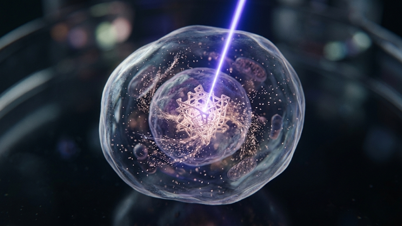 Nova técnica de bioimpressão intracelular usa luz para criar scaffolds microscópicos para medicina.