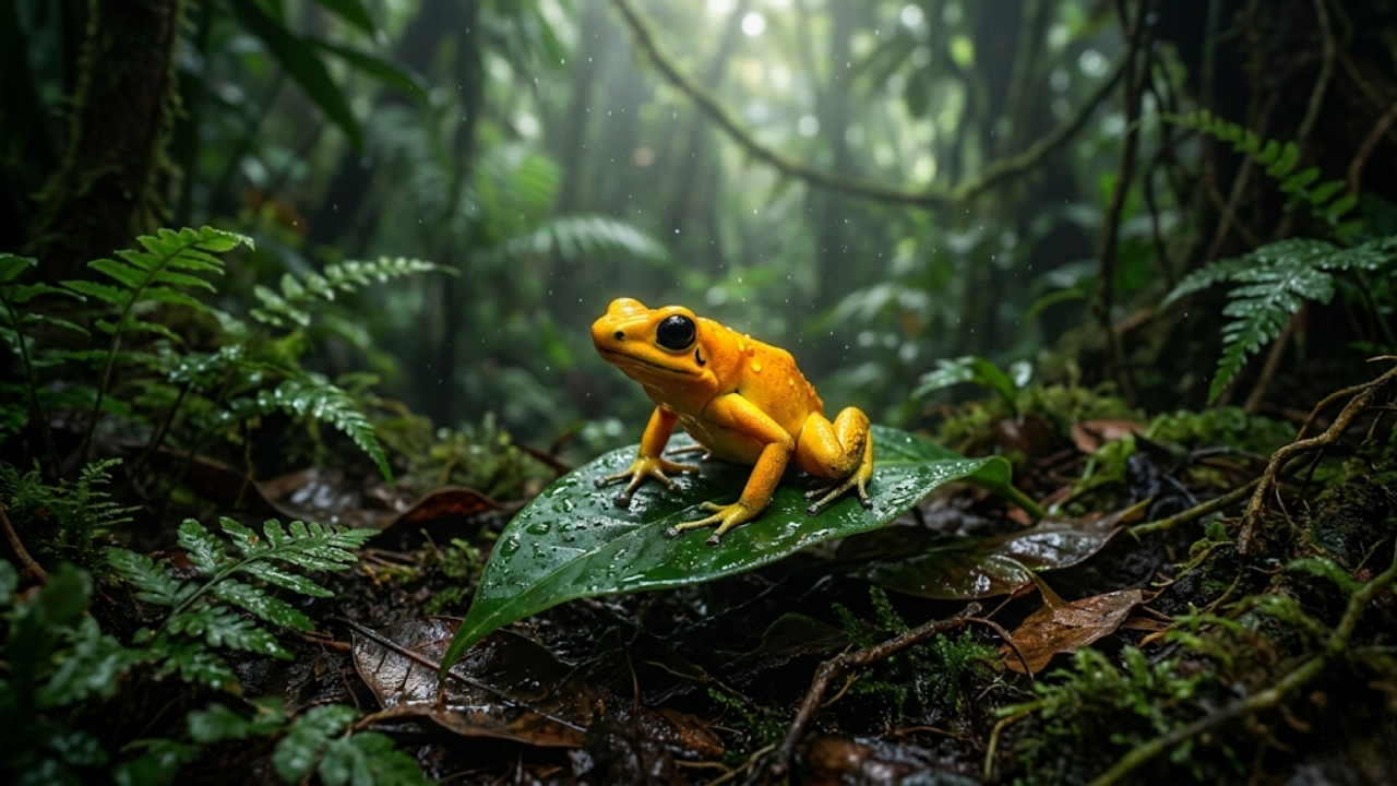 Entenda o veneno mortal da rã dardo dourada e sua importância para a biodiversidade.