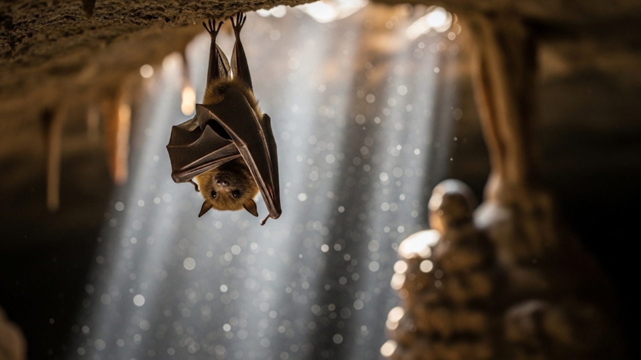 Descubra como os morcegos usam a gravidade e tendões automáticos para sobreviver na escuridão.