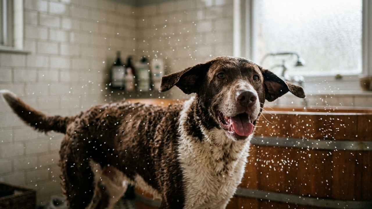 Elimine odores e garanta uma pelagem brilhante e saudável para seu cão usando vinagre de maçã.