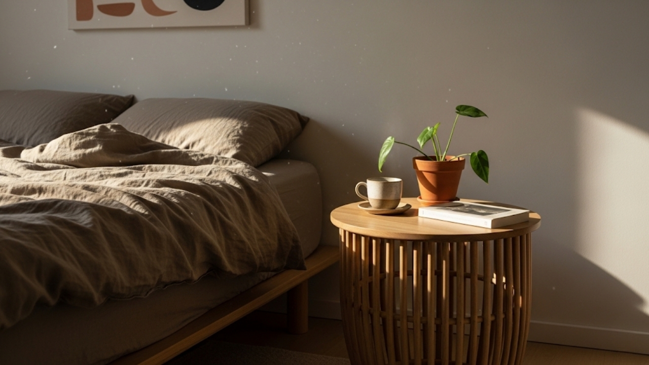 Transforme seu quarto em um santuário de paz e segurança com o poder do design orgânico.