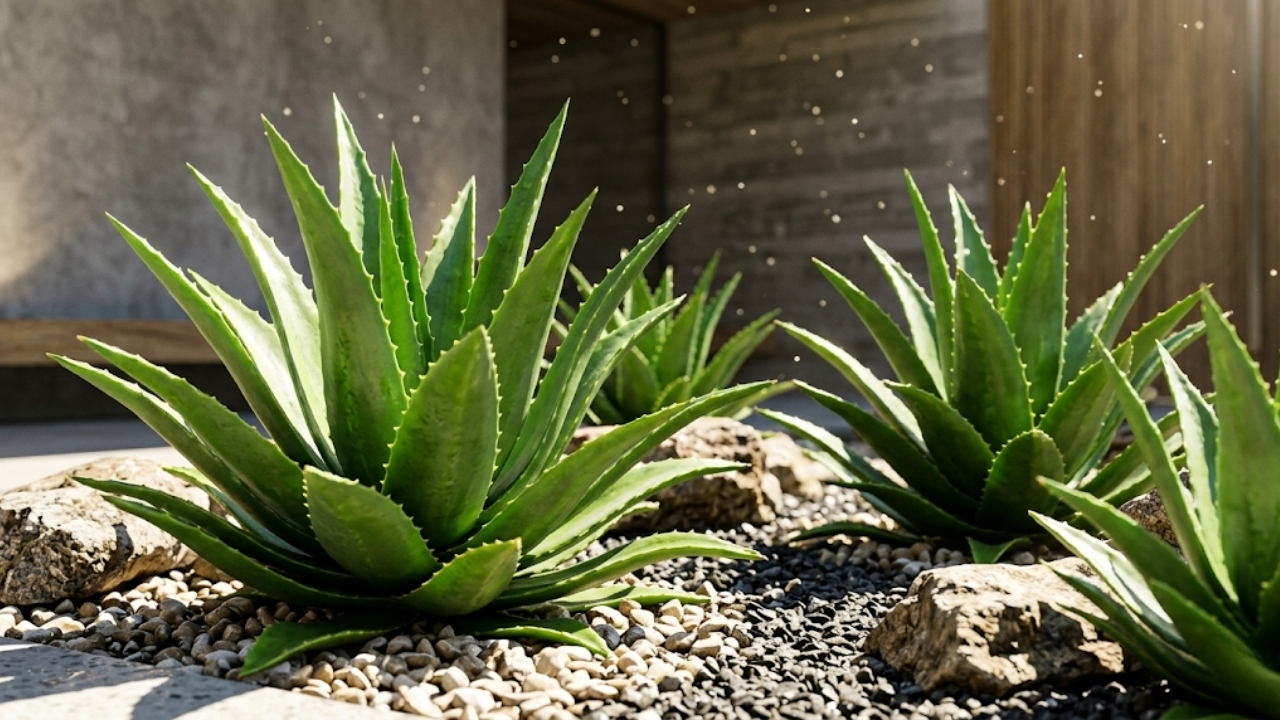 Descubra como a resistência e estética da Aloe vera transformam jardins em refúgios sofisticados.