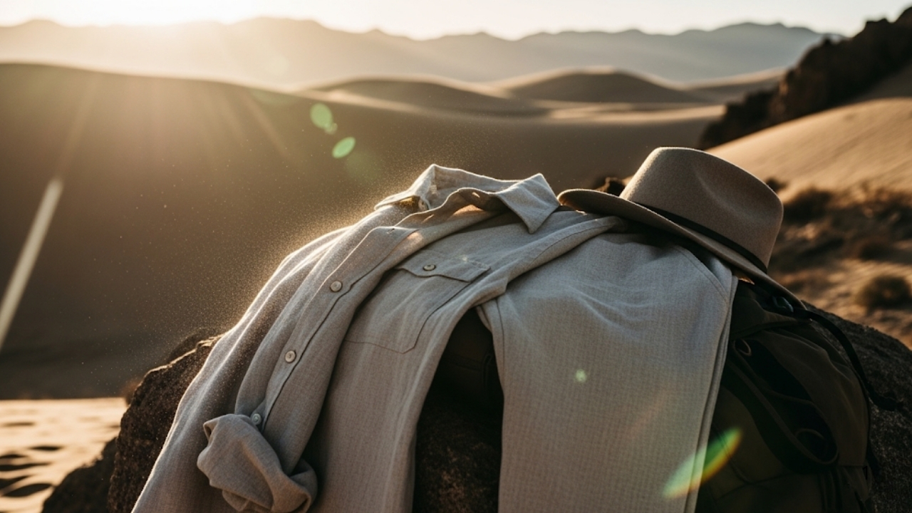 Fibra milenar que garante frescor e secagem rápida para aventureiros em climas extremos.