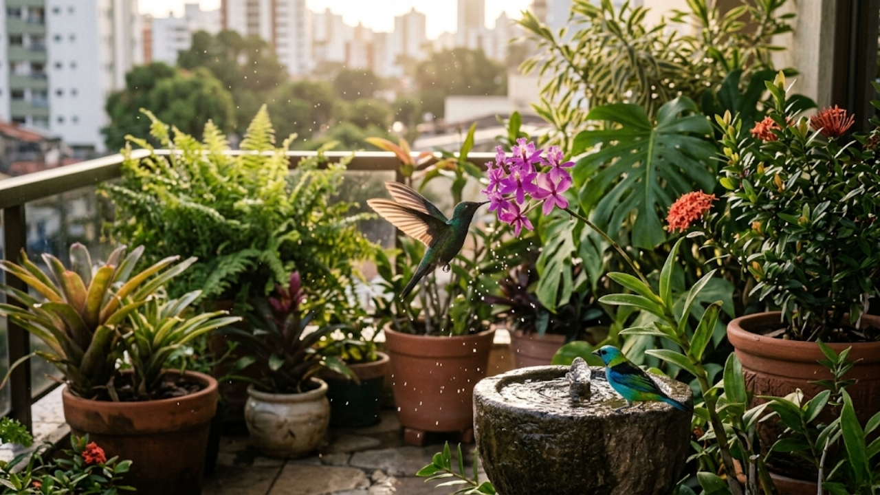 A presença sonora das aves revitaliza o ambiente e fortalece suas plantas.
