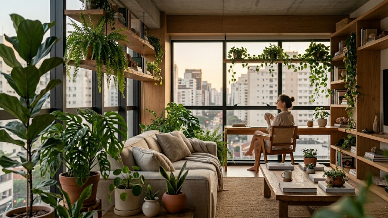 Descubra como a biofilia melhora o bem-estar e o conforto em casa.