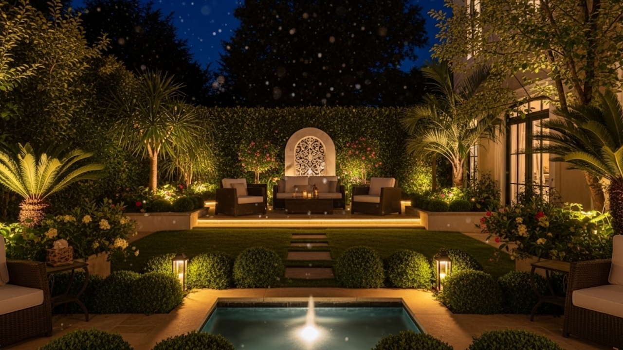 Transforme seu jardim com tecnologia LED e energia solar para um visual sofisticado e eficiente.