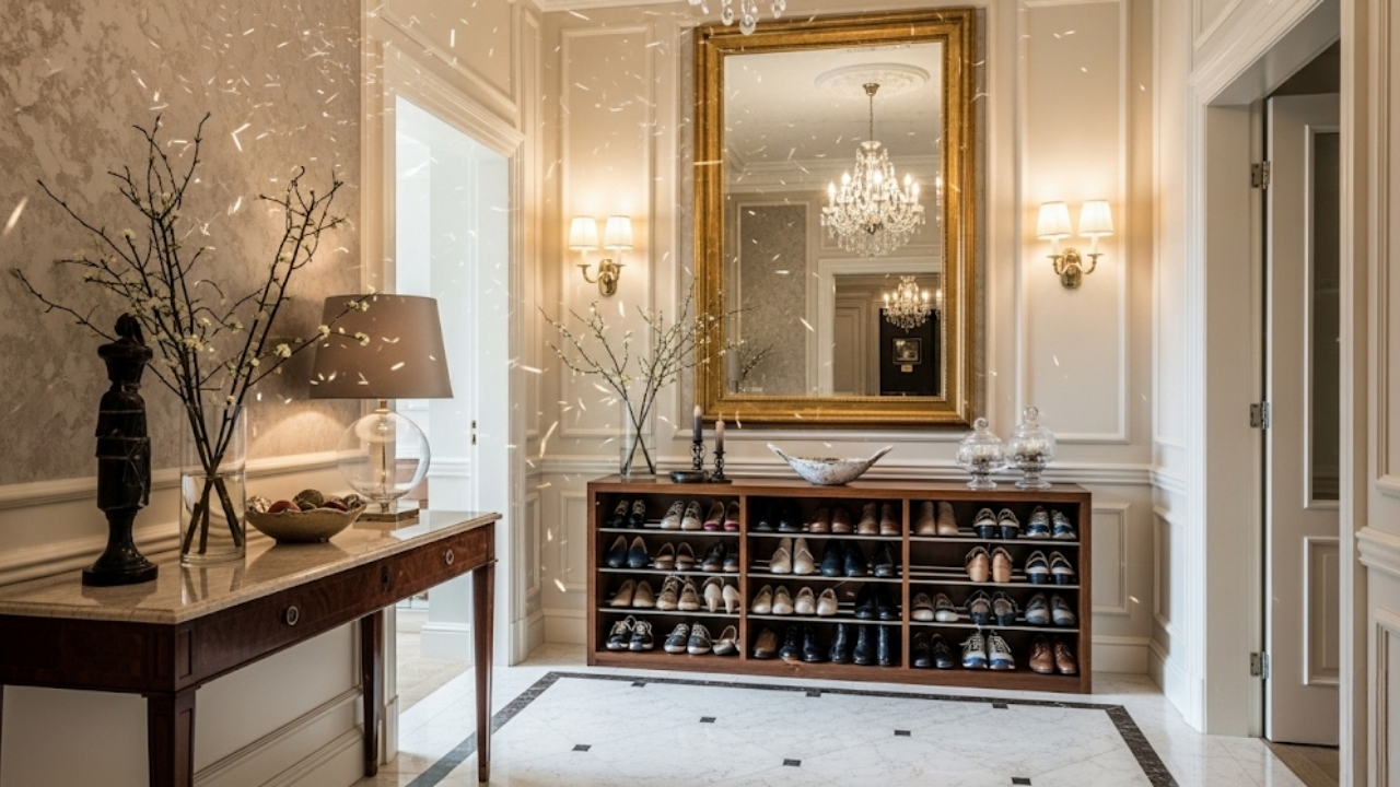 Transforme sua casa em um santuário de saúde e organização com o hábito de retirar os sapatos.