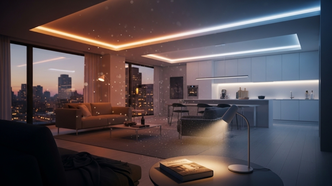 Transforme seu apartamento com LED e automação, reduzindo custos e personalizando cada ambiente.