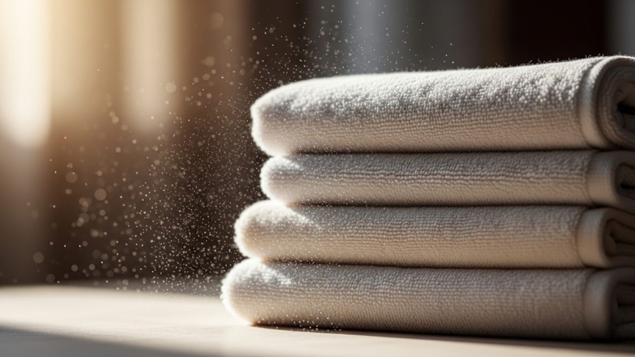 Descubra como o vinagre restaura a maciez e o poder de absorção das suas toalhas de banho.