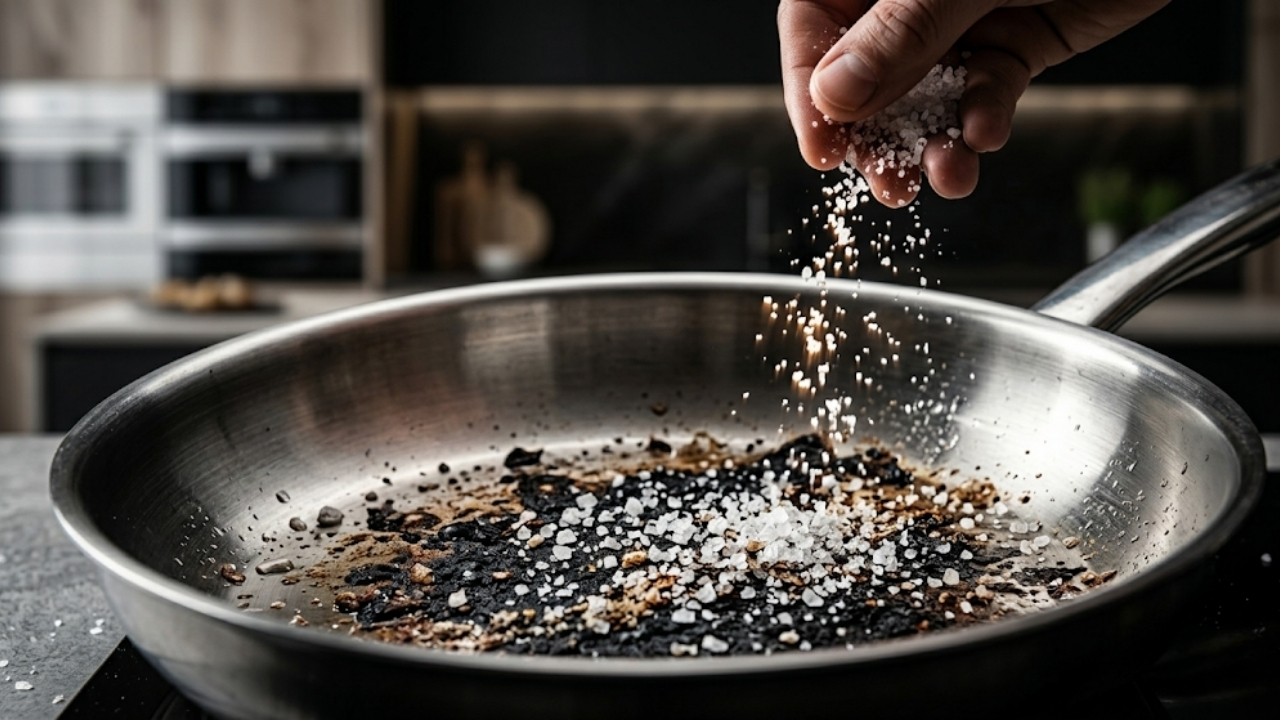 Recupere o brilho das suas panelas de inox sem esforço usando apenas sal grosso.