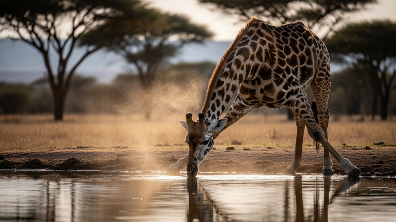 Descubra como a girafa desafia a física para manter o equilíbrio sob pressões extremas.