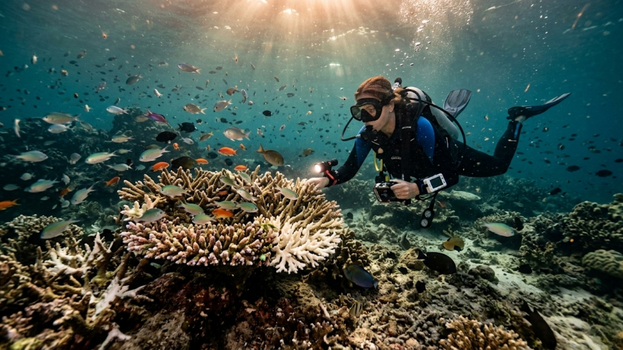Aquecimento global branqueia corais e ameaça toda a vida marinha; entenda os riscos urgentes.