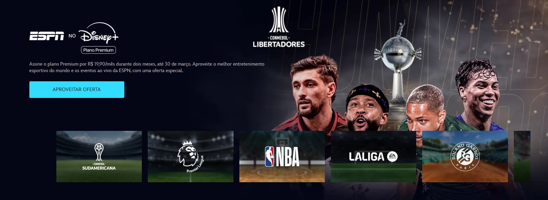 Assista aos principais campeonatos esportivos com exclusividade assinando o Plano Premium
