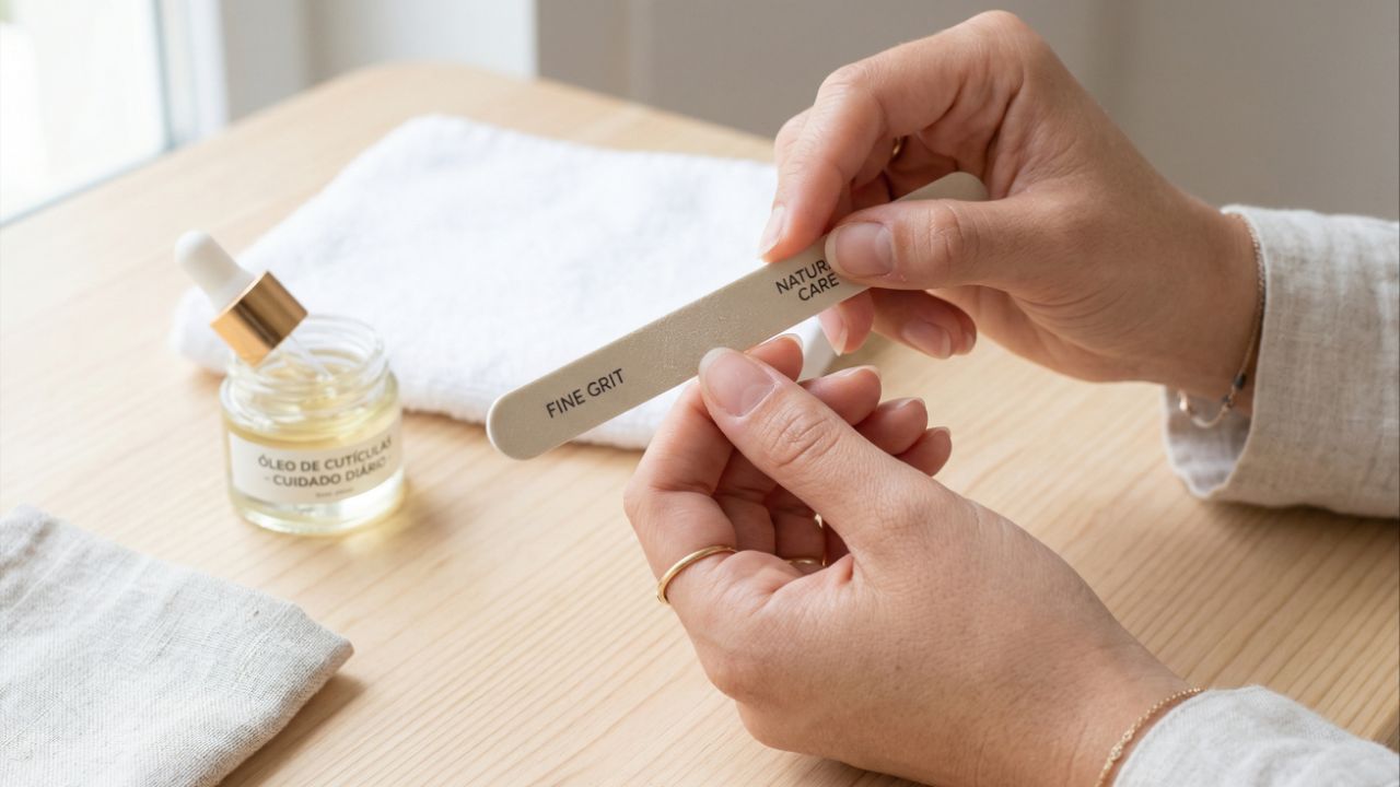Lixar e polir com moderação preserva a força e a saúde das unhas
