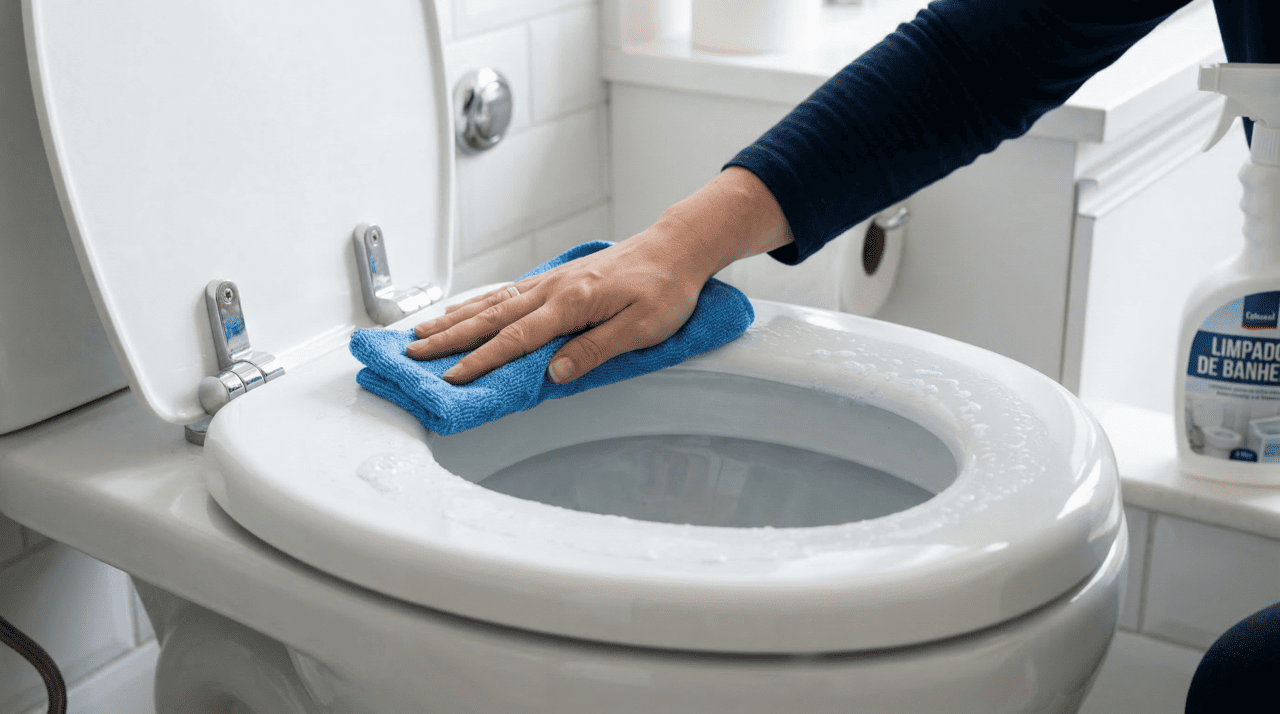 Os sulcos e depressões criados pelo atrito do papel higiênico transformam o assento do vaso sanitário em um ambiente propício para a proliferação de microrganismos.